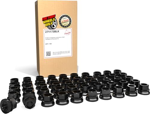 Image of Wheel Accessories Parts 100 Pcs M14x2 Thread OEM Style Lug Nuts 0.90 inch Long Black 13 /16 inch 21mm Hex Fits Ford F-150 | F-250 F-350 Super Duty F81Z-1012-A |611-196