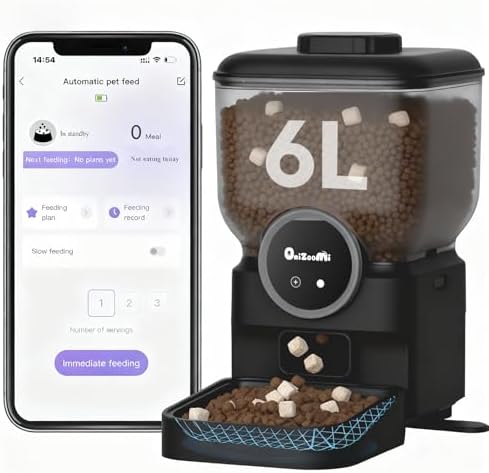 Pet Automatico Alimentador para Gatos com Caes - 6L Inteligente C...