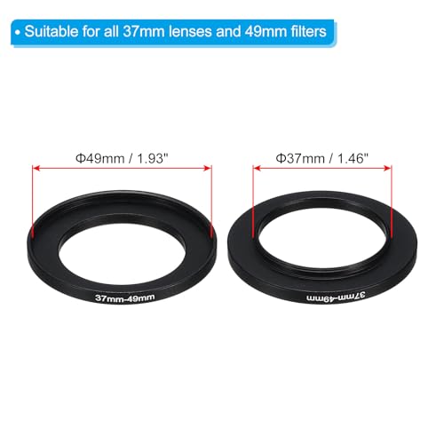 PATIKIL 37mm-49mm Metal Step Up Ring with Cleaning Cloth - Image 2