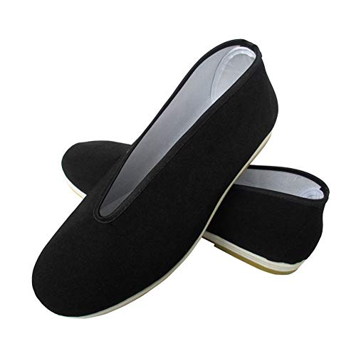 SEHUNN Boca Redonda Negra Clásico Chino Tradicional Kung Fu Zapatos Tai Chi Artes Marciales Karate Zapatos Cómodos Hombre Zapatillas De Deporteblack-42