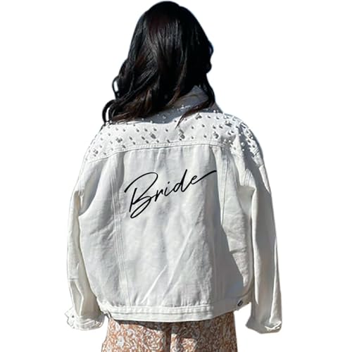 Watchify Pearl Bride Jeansjacke, personalisierbar, für...
