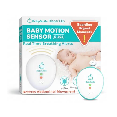 BabySmile E-202 Baby Movement & Sleep Monitor | Motion Sensor with Safety Alerts, Arousal Vibration & Portable Clip-On Design | Smart Baby Sleep...