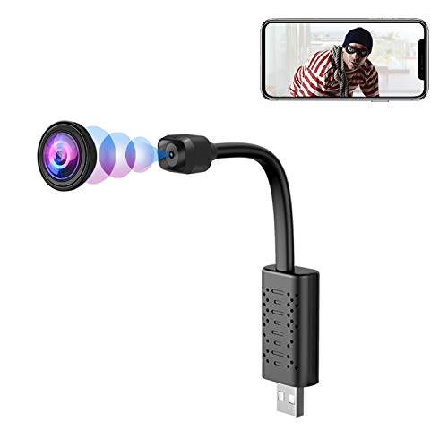 Spy Camera Wireless Hidden USB, Rettru U22 IP Camera WiFi with Night Vision,Motion Detection for Indoor Outdoor Surveillance with iOS/Android Phone APP