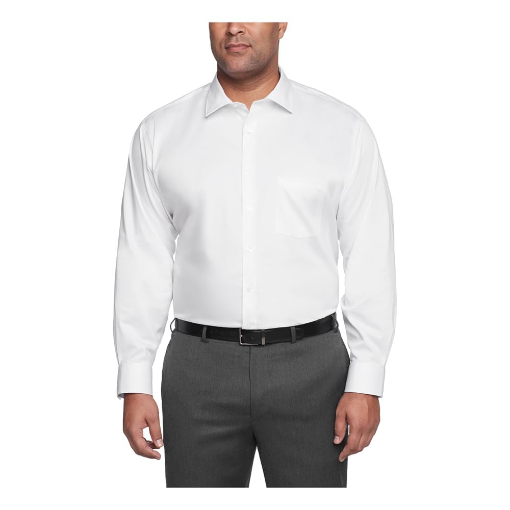 Van Heusen Mens Tall Fit Ultra Wrinkle Free Flex Collar Stretch Dress Shirt Big Tall
