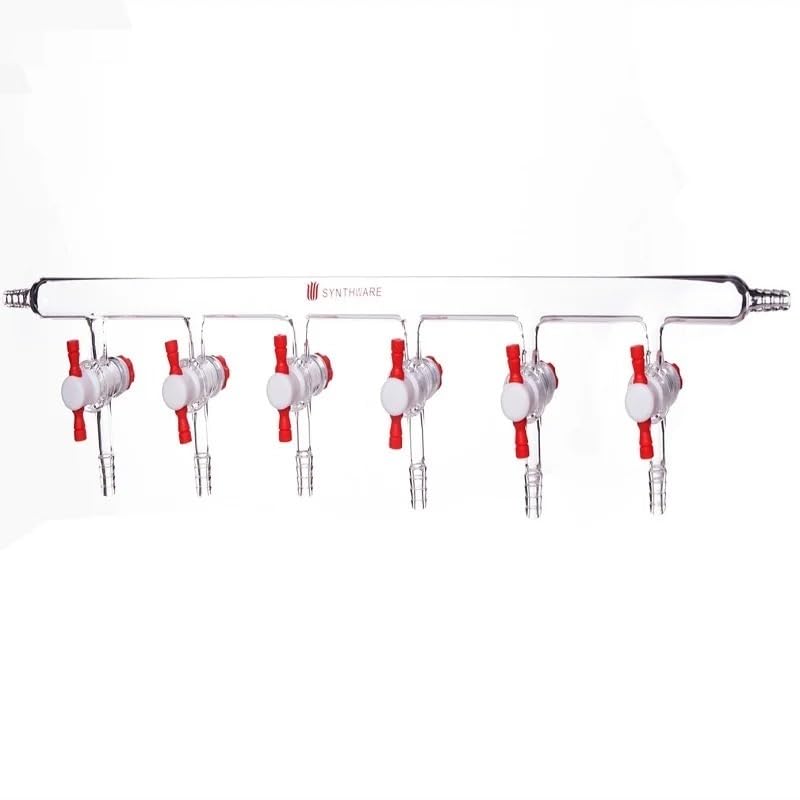 Lab Vacuum gas distributor with single row pipe, VACCUM MANIFOLD, PTFE STOPCOCKS, Borosilicate glass, M49(M490044)