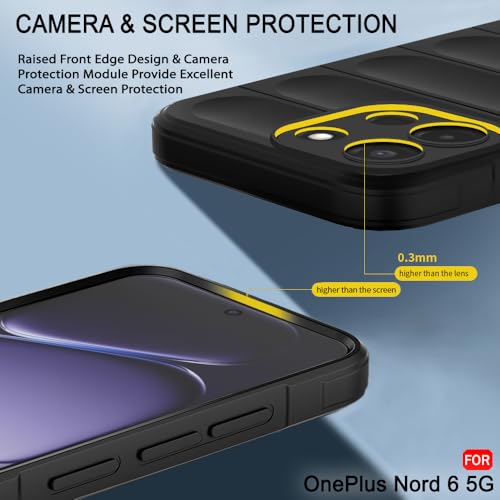 Image of TheGiftKart Liquid Silicon Back Cover Case for OnePlus Nord 6 5G | ShockProof Military Grade Protection | Micro-Fibre Cloth On Inner Side | Anti-Slip Grip Case Cover for OnePlus Nord 6 5G (TPU, Black)