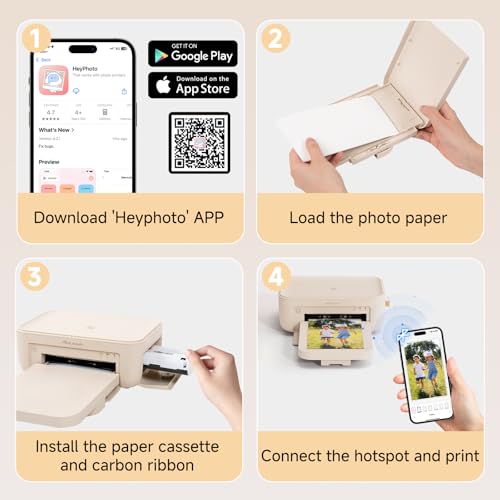 HPRT Photo Printer 4×6”, Wi-Fi Full-Color Instant Phone