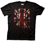 Ripple Junction Doctor WHO Tardis Union Jack Glow Adult T-Shirt XL Black