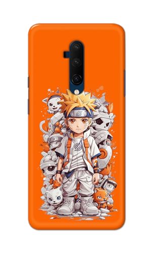 Image of Plastic, Polycarbonate PRINTFIDAA Printed Hard Back Cover Case for OnePlus 7T Pro | OnePlus 7 Pro Back Cover (Famous Anime Cartoon Character) -112, Orange