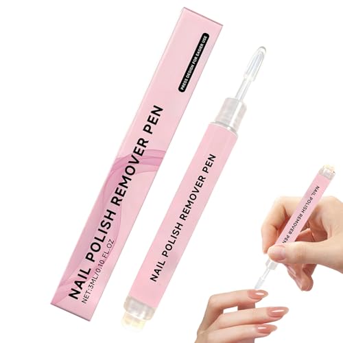 Lápiz quitaesmalte de uñas – Herramienta de limpieza de manicura, limpiador de eliminación de 0.1 fl oz con punta de precisión, removedor de uñas rápido para uso en salón en casa, ideal para cuidado d