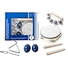 Percussieset, kinderinstrumenten, 8-delig van hout bestaande uit tambourijn, triangel, Egg-shaker e.a. – voor de muzikale vroege opvoeding / Orff-instrumenten