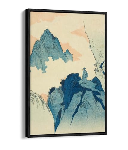 Toile Totoya Hokkei escalade d'une montagne pour une ambiance zen chez soi