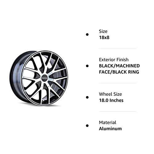 TR60 18x8, Bolt Pattern: 5x108/4.5, Offset: 40, BLACK/MACHINED FACE/BLACK RING, set of 1 - Thumbnail 5