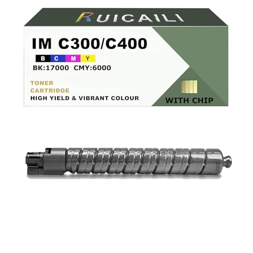 RUICAILI IM C300 C400 Compatible Toner Cartridge Replacement for Ricoh Work with IM C300 C400 Printer (1, Black)