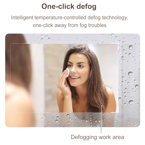 Miroir rectangulaire LED imagerie haute définition avec commandes tactiles premium