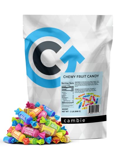 Tootsie Roll Fruit Chews By Cambie | 2 Pounds Of Assorted Chewy Fruit Candy In Cherry, Lemon, Lime, Orange And Vanilla | Mouth Watering & Delicious | Repackaged Fresh In A Resealable Pouch | 2 Lbs #TOP1