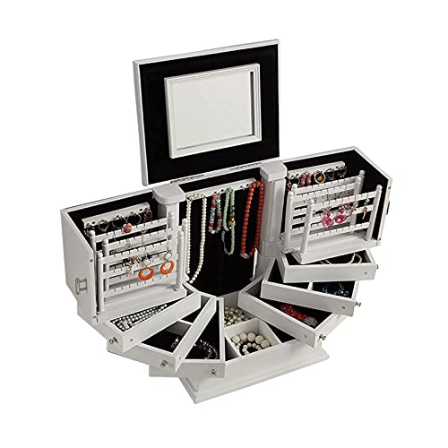 Kingx Jewellery Organizer Desktop Cabinet Shape 5 Layers Mirrored Jewelry Storage Expandable Armoire Rings Watch Organizer Necklace Earring Storage Kingxes For Women Large #TOP2