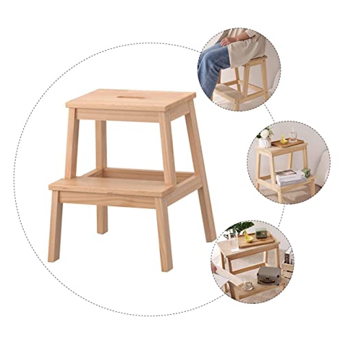 HOMSFOU 1Pc Banquinho De Lavar Roupa Lavanderia Pé Casa Rosto Crianças Suporte De Armazenamento Natu