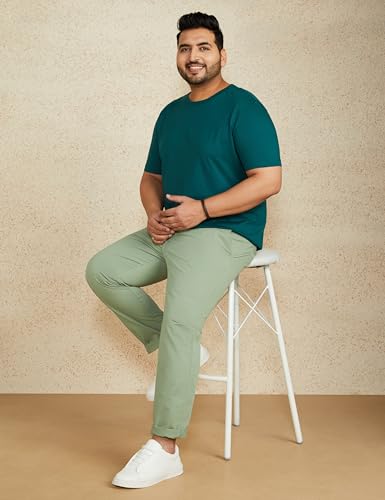 Image of Amazon Brand - Symbol Men's Solid Cotton T Shirt | Round Neck | Half Sleeve | Plain-Regular Fit (Available in Plus Sizes)