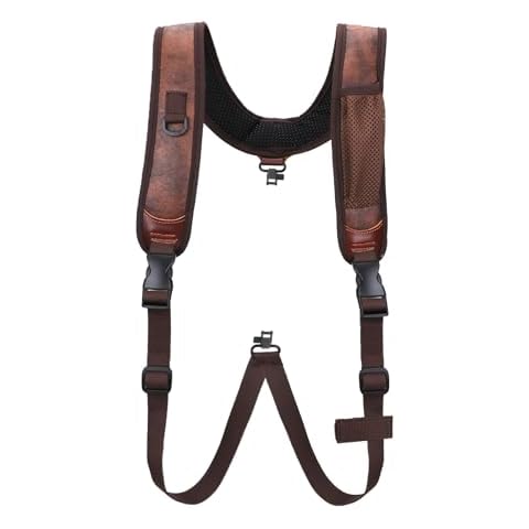 TOURBON Adjustable PU and Leather Rifle Sling Cover