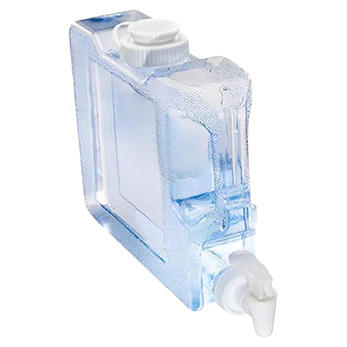 Bidón de agua, depósito de agua de camping de 3 litros con grifo y tapa de rosca, sin fugas, robusto, ahorra espacio, dispensador de agua para frigorífico, para senderismo, pícnic, caravana, 31 x 6,9