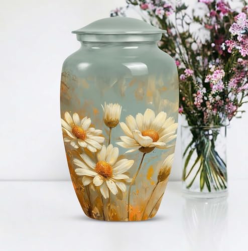 Image of Dance of Daisies Urns for Human Ashes Adult Man Male - Urns for Ashes Adult Female Mother - Urn for Women - Cremation Urn Large (10 inch)