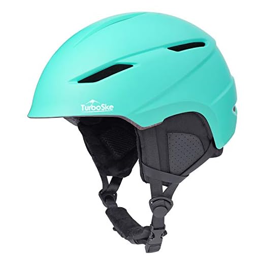 TurboSke Ski Helmet, Snowboard Helmet Snow Sports Helmet, Audio Compatible and Lightweight, ASTM Certified Helmet for Men, Women and Youth (Mint Green, M (55-59cm / 21.75"-23.25"))
