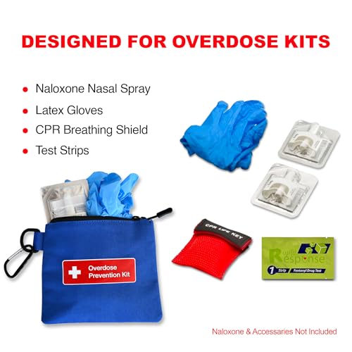 Image of Naloxone Overdose Prevention Kit Canvas Bag | Holds Two Naloxone Nasal Spray and Accessaries (Empty Case, Naloxone not Included) (Blue, 10 Units)