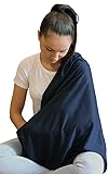 Nursing Covers for Breastfeeding, Soft Infinity Scarf Shawl Cover Up - Lightweight, Breathable Privacy Nursing Wrap in Navy Blue