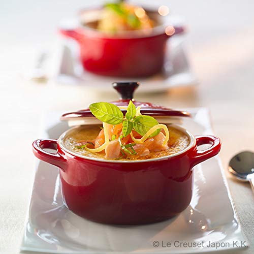 Le Creuset Stoneware Mini Round Cocotte, 8 Oz., Cerise #TOP5