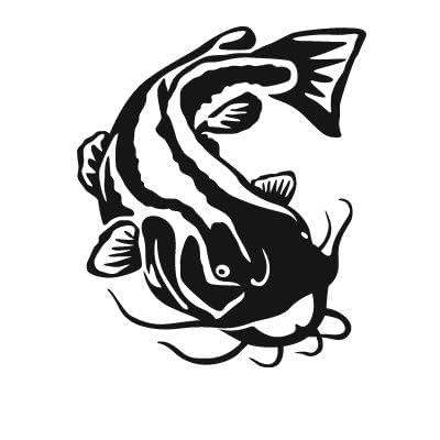 Express Yourself Products Flathead Catfish (Black - Facing as Shown - Large) Decal Sticker - Freshwater Fish Collection