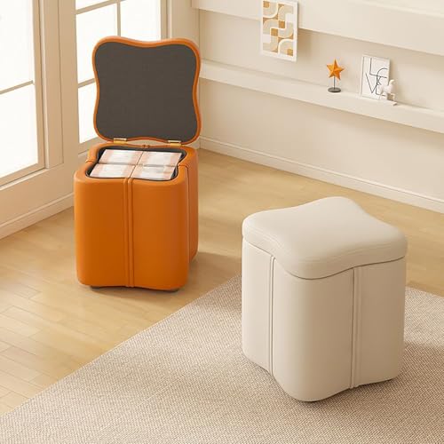 Taburete de tocador de maquillaje multifuncional con almacenamiento y patas seguras 4