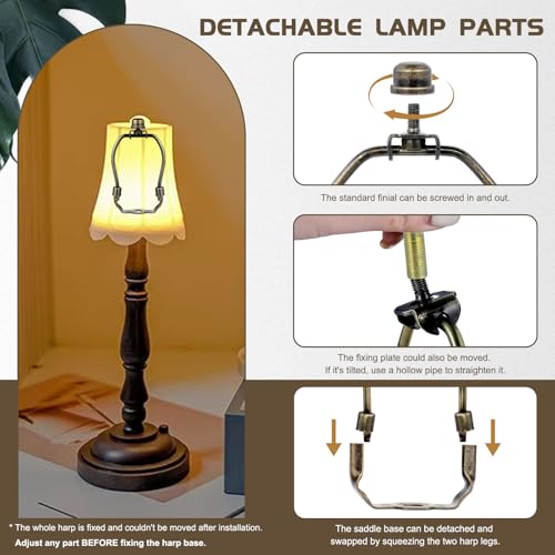 Soporte para lámpara de suelo o mesa de 4 pulgadas en bronce ajustable 5