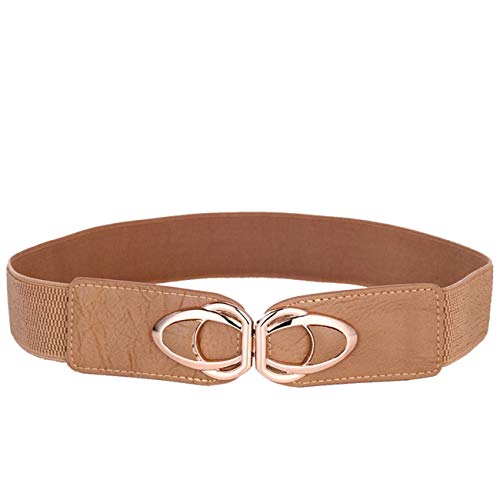 PmseK Cinturones Mujer, PU Leather Elastic Wide Belt For Women Stretch Thick...