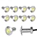 YITAMOTOR Eagle Eye Led, 10PCS 23mm Ultra Thin Silver Aluminum Shell Motorcycle Lights Daytime Running DRL Tail Backup Light Car Motor Clearance Marker Lights- White, Silver Shell