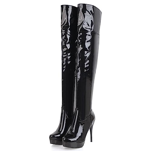 Bottes dessus genou talon aiguille suède noir taille 33 - 2