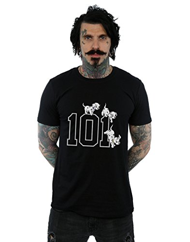 Disney Men's 101 Dalmatians 101 Doggies T-Shirt XX-Large Black