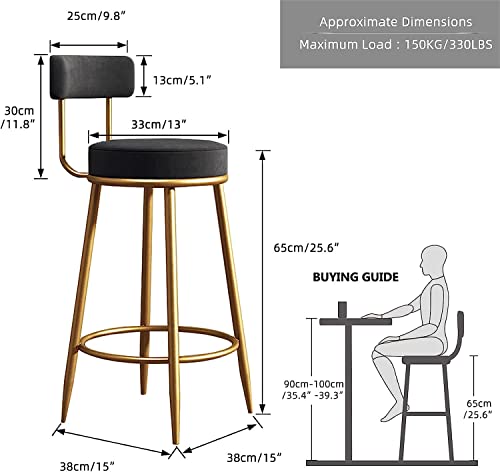 Tabourets de bar en velours ultra confortables pour îlot de cuisine