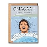 BPKDesigns Omagaa It's Your Birthday - Pedro Pascal Inspired Card - Sarcastic Birthday Greeting - Cute Anniversary - Card For Women - Men