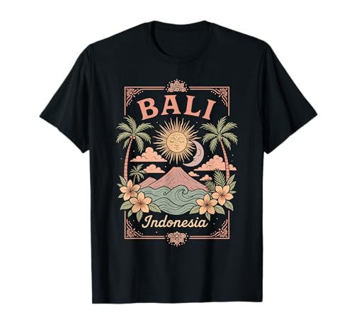 Bali Indonesia Vintage Art Tropical Boho Bali Women T-Shirt