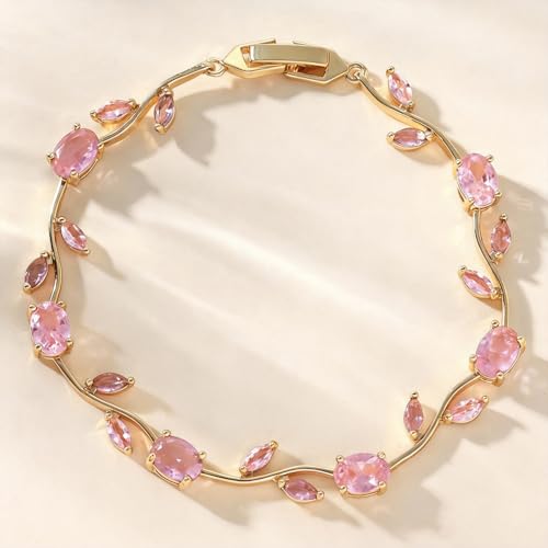 Image of Shining Diva Fashion Tulip Bracelet for Women, Floral Crystal, Anti Tarnish Jewellery Stylish Bracelet Gifts for Girls