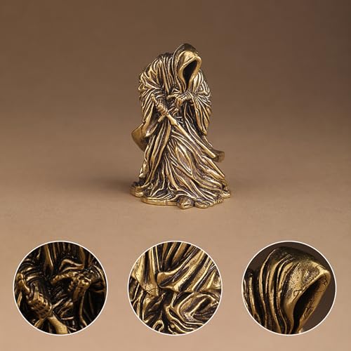 Estatua Grim Reaper de metal cobre y latón mini miniatura 3