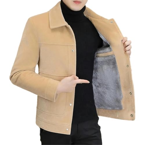 Manteau Hommes laine mélangée épaisse - Veste d'hiver Trench Coat Business Jaune