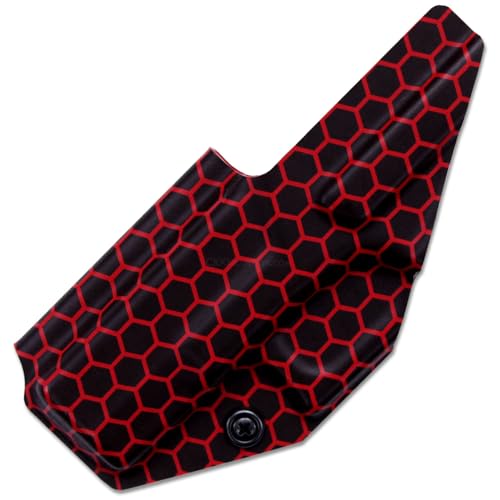 Image of KYDEX Thermoform Sheet - (Honeycomb Camo) - (E.M.T. Red /Black - Reversed) - (12in x 12in) - (1 Sheet) - (for Holster Making, Cosplay, Hobby) - (USA Made)