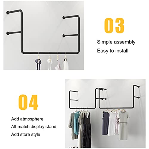 Perchero industrial de pared rústico con tubos estables de gran capacidad y diseño compacto 5