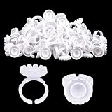 Glue Rings for Eyelash Extensions 100PCS Glue Rings MEKK Eyelash Extension Glue Rings Lash Extension