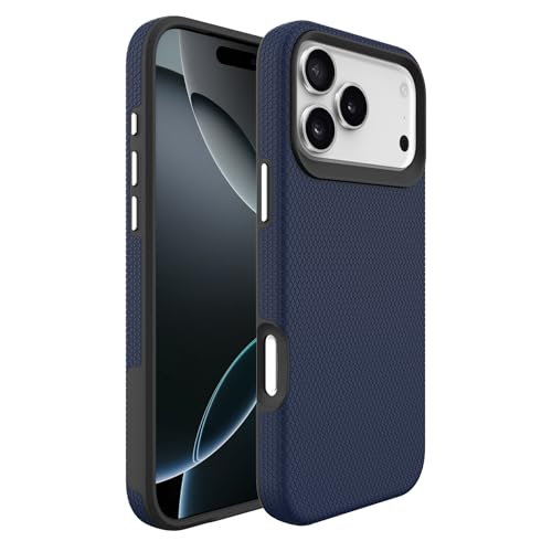 Image of NOXO Ultra-Hybrid Triangle Back Case Cover for iPhone 17 Pro, | Shockproof Design | Camera Protection | Soft TPU & Rugged PC | Bumper Case Cover for iPhone 17 Pro, (Prussian Blue)