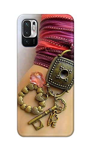 Image of Girl Hand with Keychain Hard Back Case Cover for Redmi Note 10T 5G, Poco M3 Pro 5G, Redmi Note 10 5G Back Cover -(J5) VNS2228