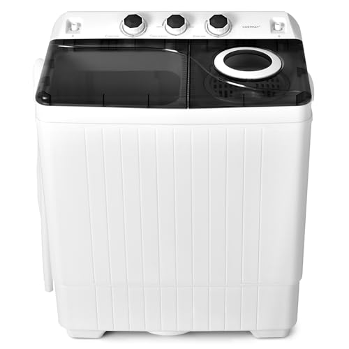 COSTWAY Portable Washing Machine, 2-in-1 Twin Tub 26lbs...