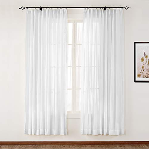 ChadMade Custom Sheer Curtain Pinch Pleat Sheer Grommet Sheer Extra Wide Extra Long, Scandina Collection